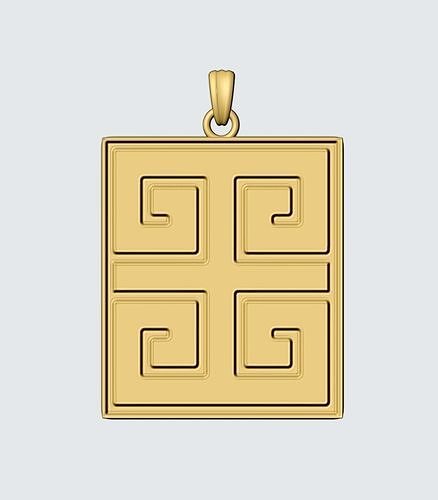 Greek Key Meander Pendant 3D print model
