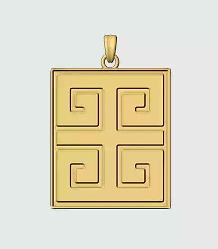 Greek Key Meander Pendant 3D print model