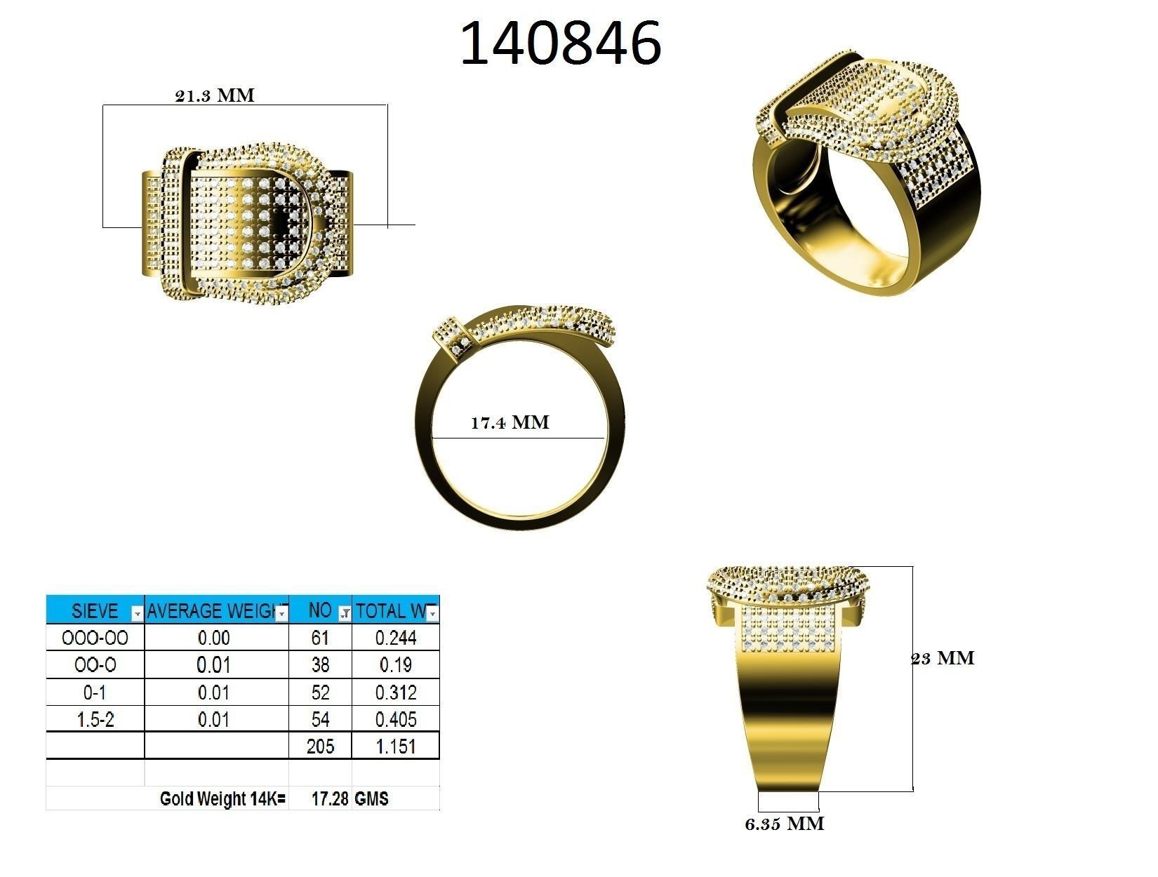 Belt Buckle Ring - 140846 3D print model_12