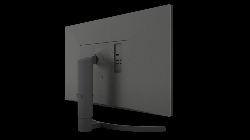 LG 4K UHD IPS LED Monitor Low-poly 3D model_1