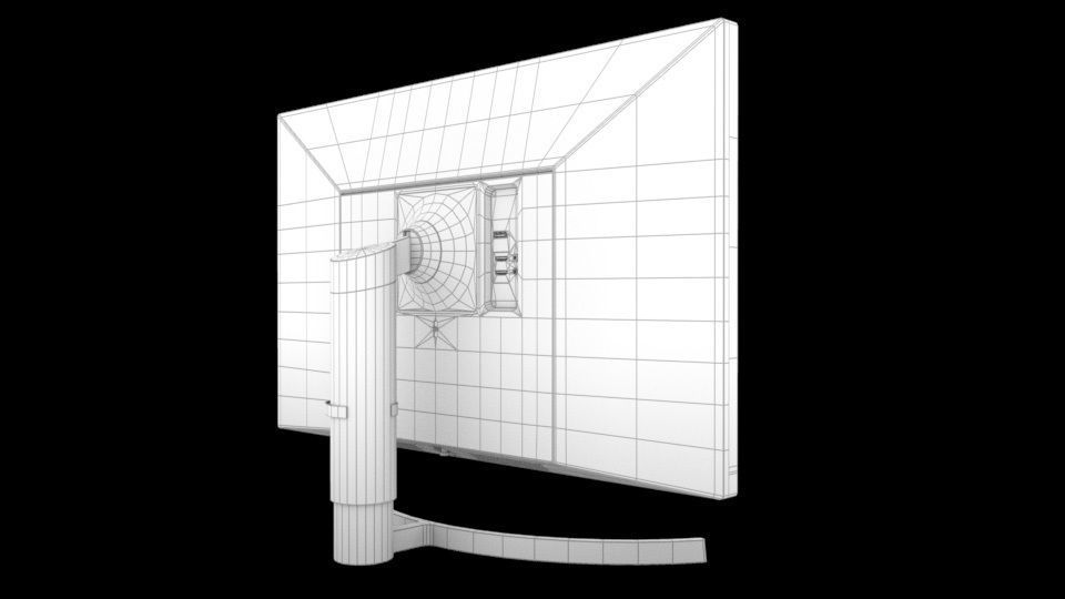 LG 4K UHD IPS LED Monitor Low-poly 3D model_5