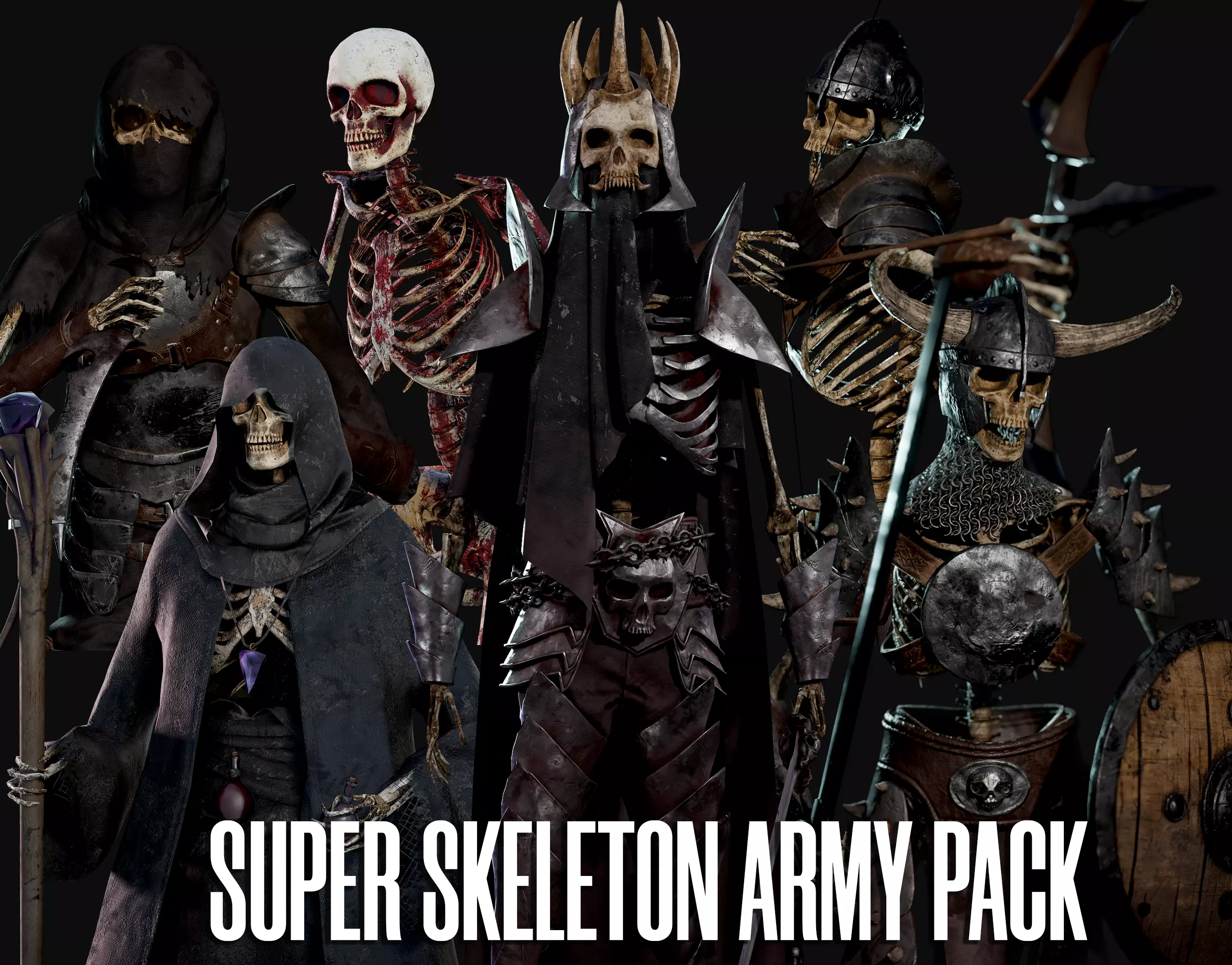 Super Skeleton Army Pack 3D Model Collection_0