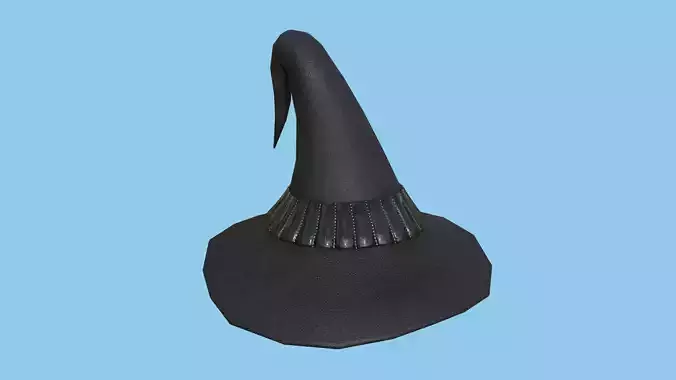 Black Witch Wizard Hat - Character Design Fashion Low-poly 3D model