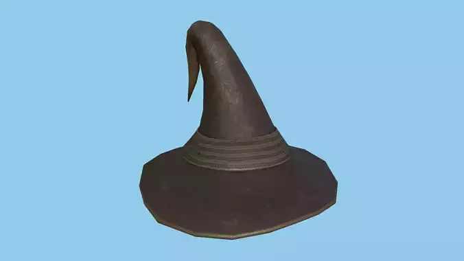 Rust Leather Wizard Hat - Character Design Fashion Low-poly 3D model
