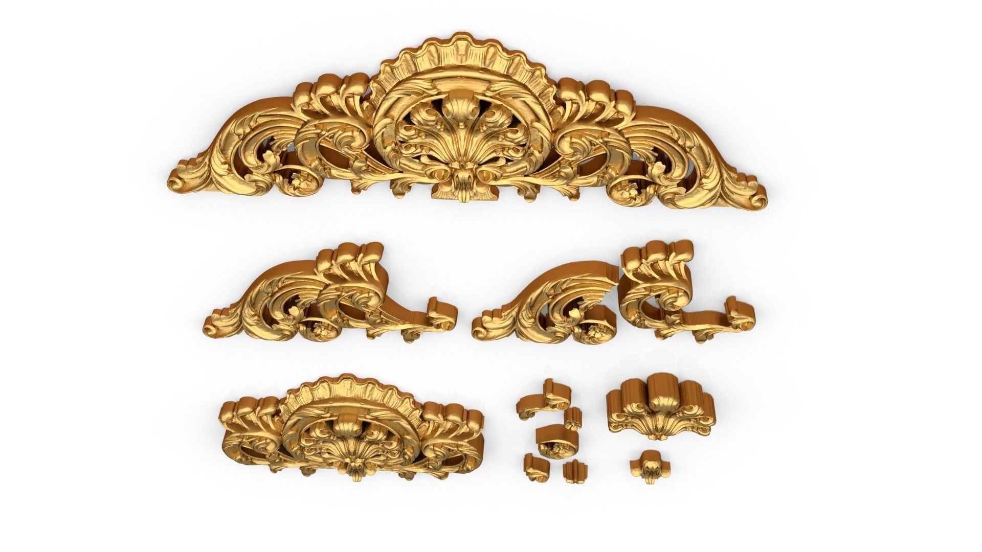 Acanthus Leaf Set 13 3D print model_4