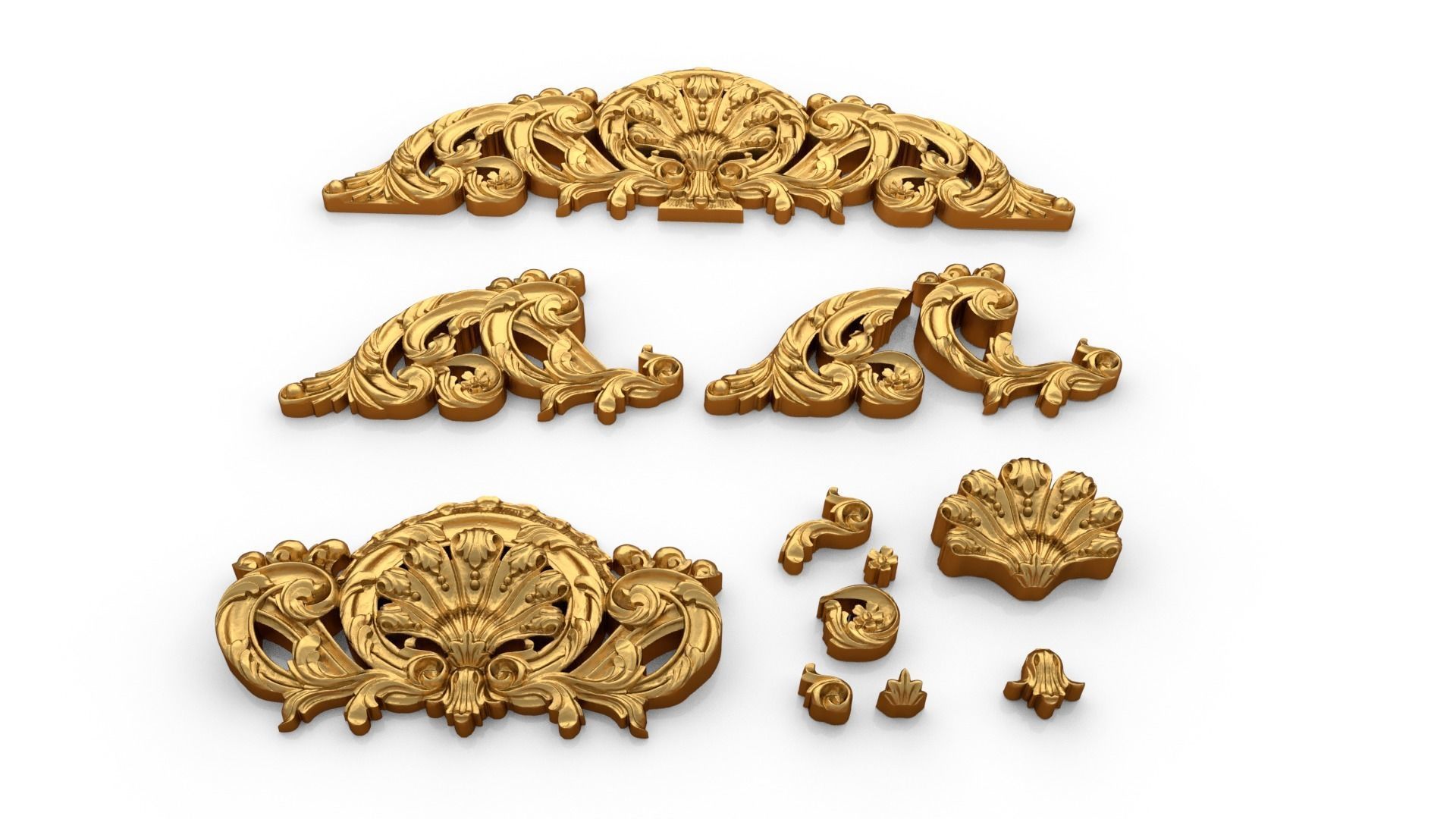 Acanthus Leaf Set 13 3D print model_3