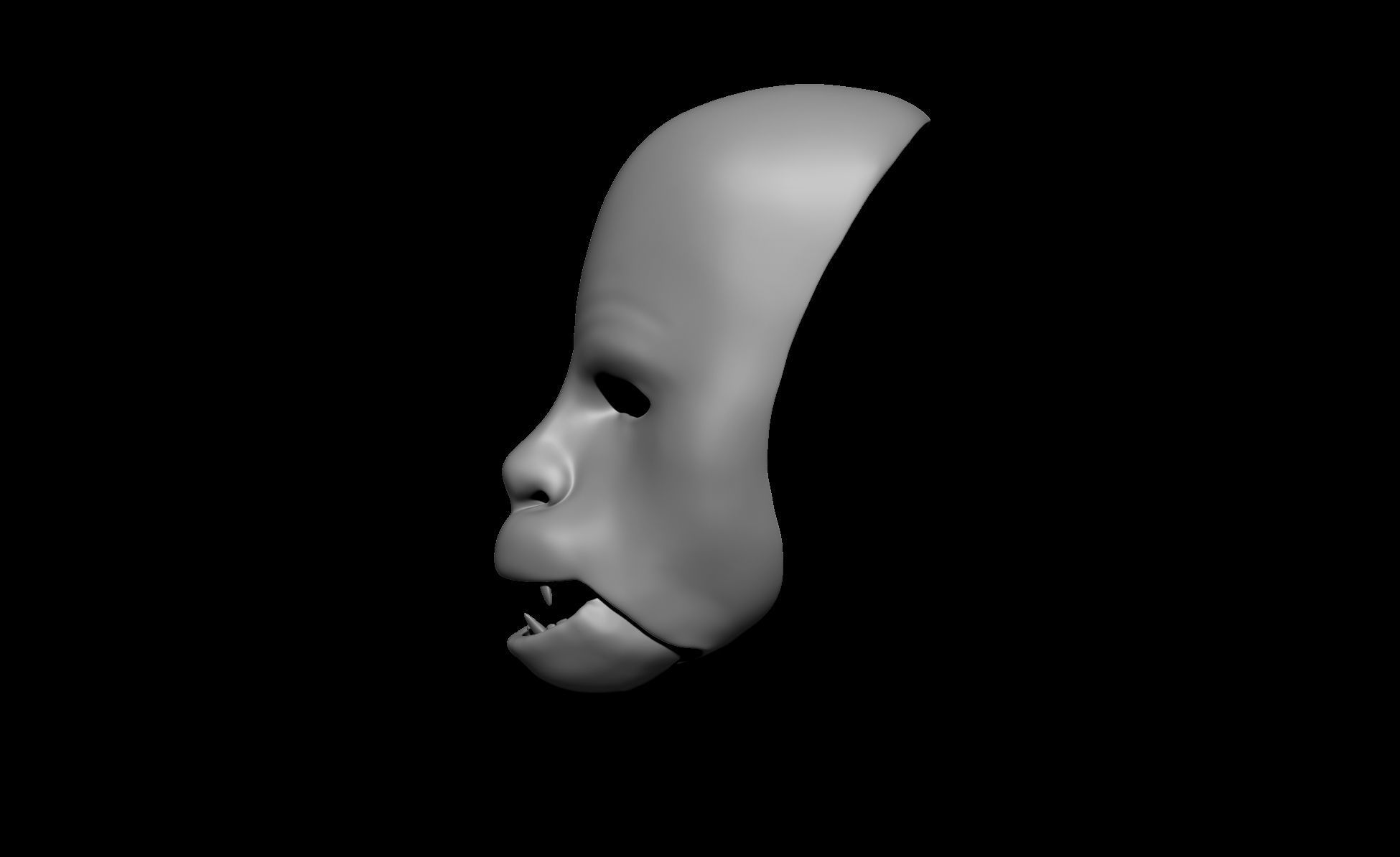 Chewbacca  mask face shell with articulated jaw  3D print model_4