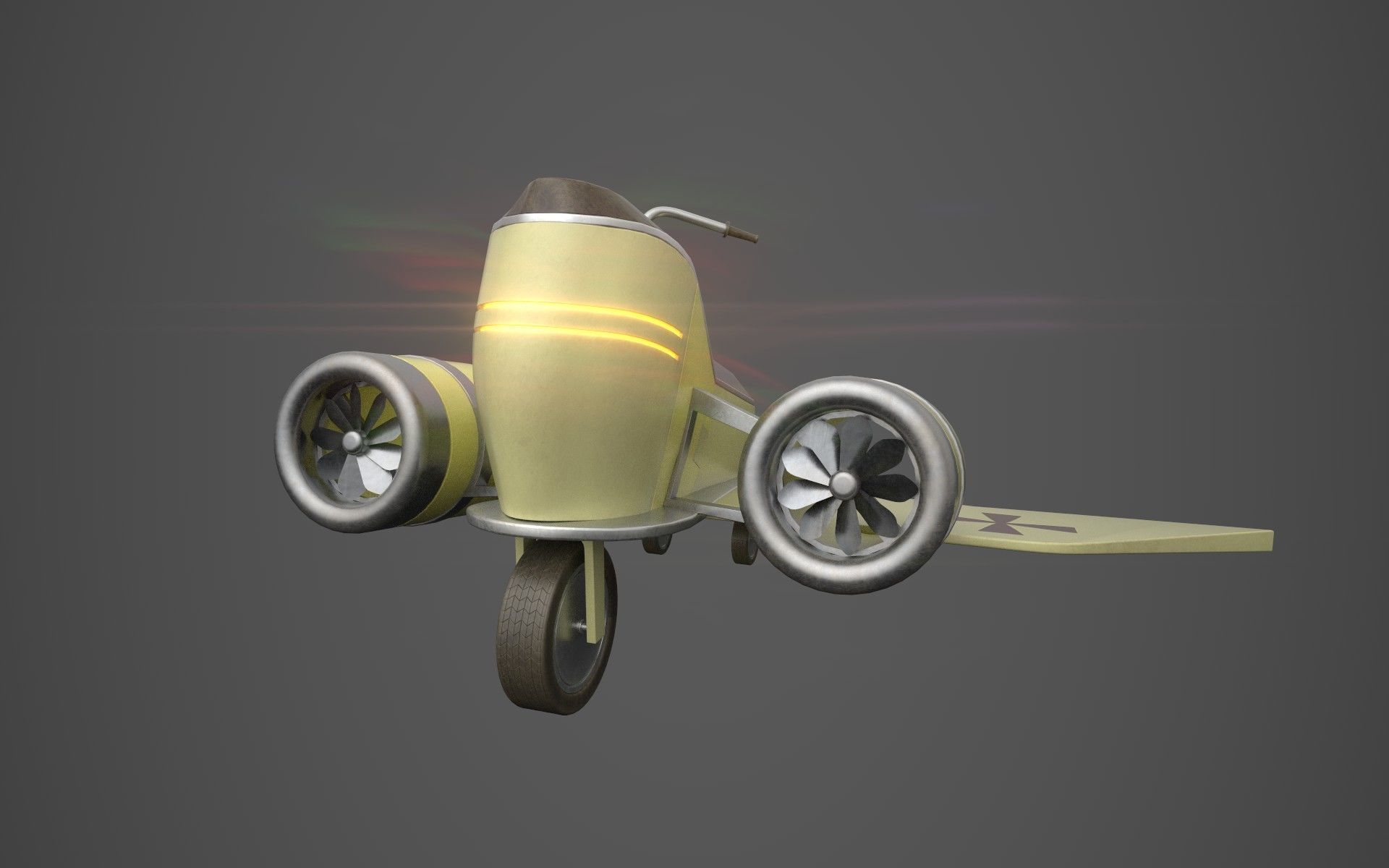 fantasy aero motorcycle Low-poly 3D model_6