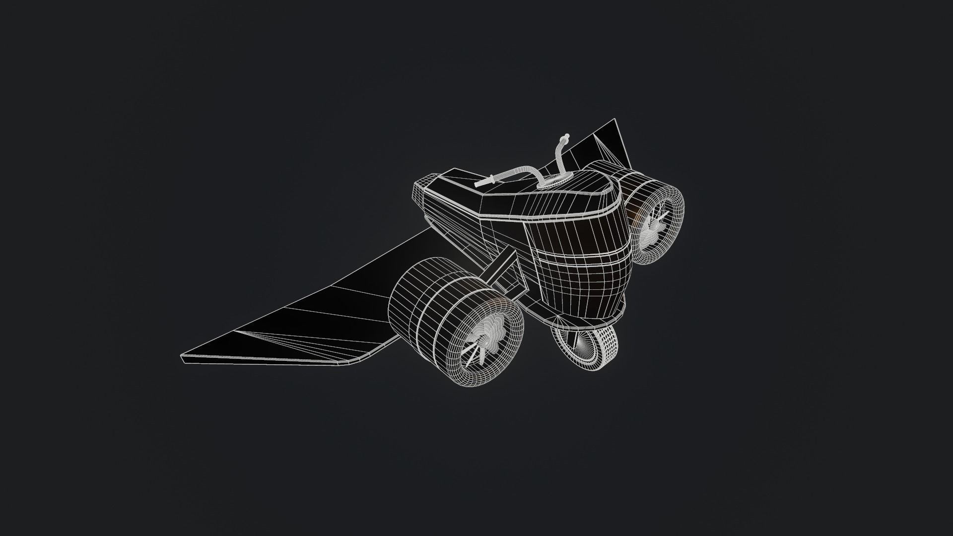 fantasy aero motorcycle Low-poly 3D model_21