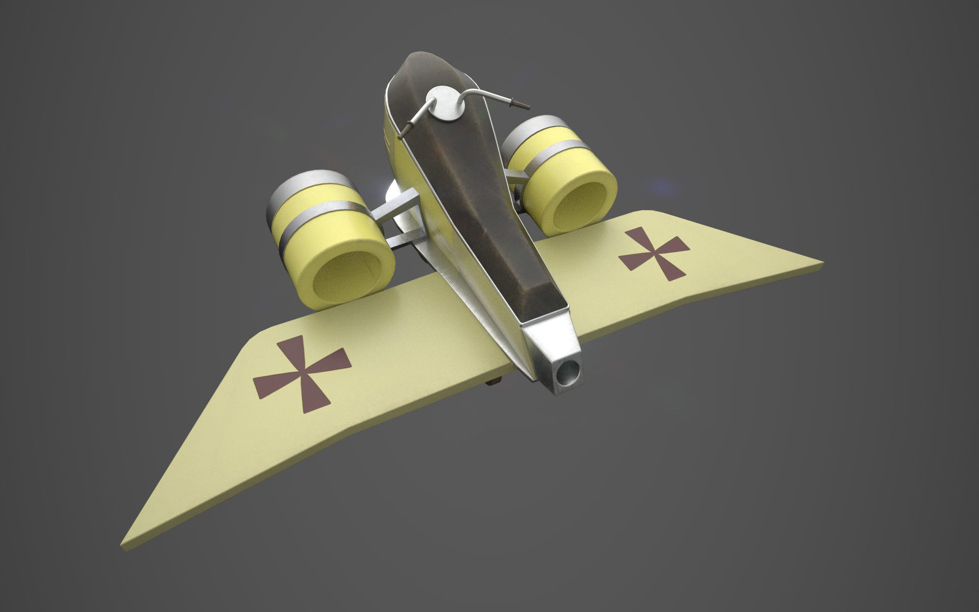 fantasy aero motorcycle Low-poly 3D model_8