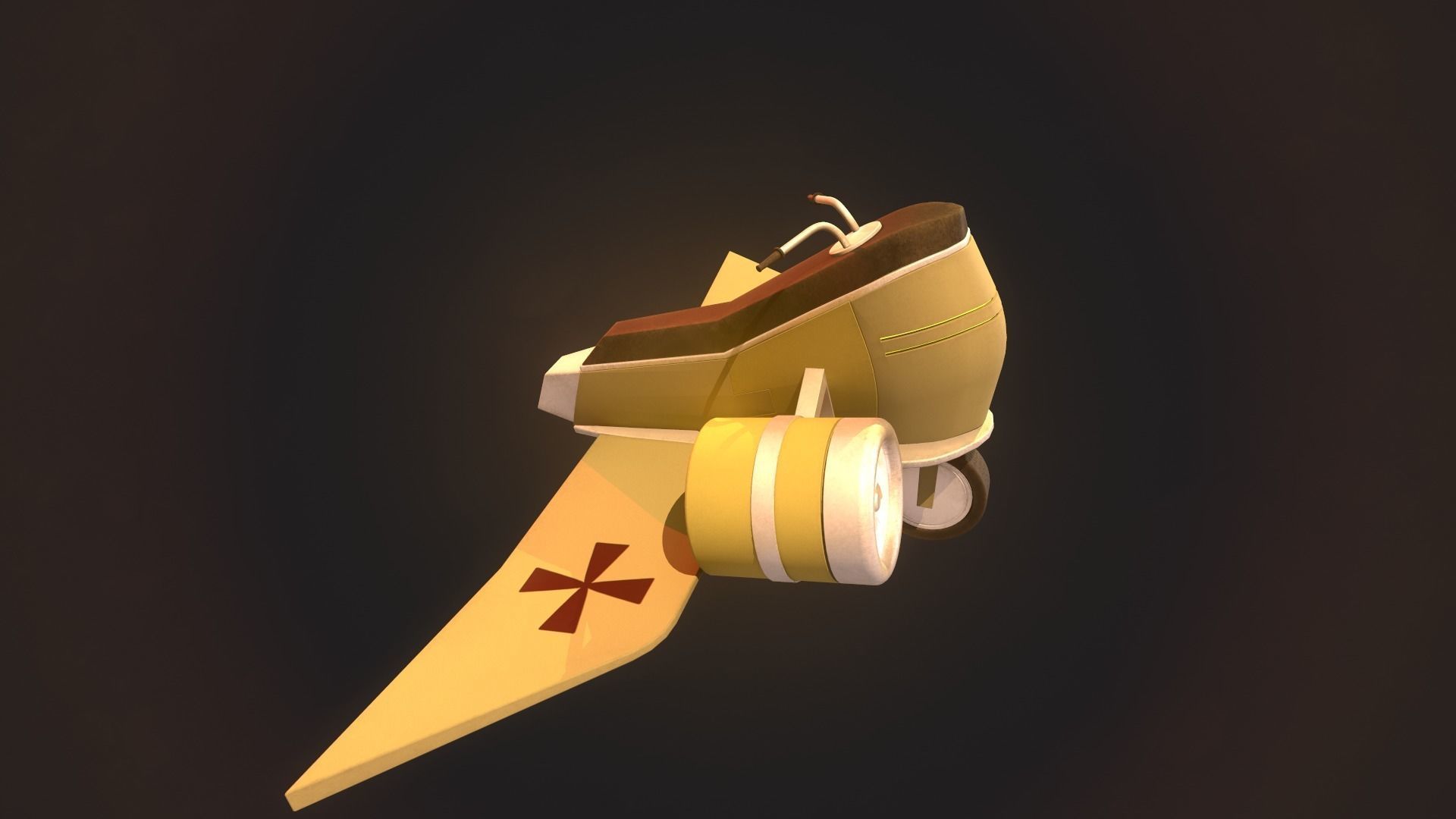 fantasy aero motorcycle Low-poly 3D model_16