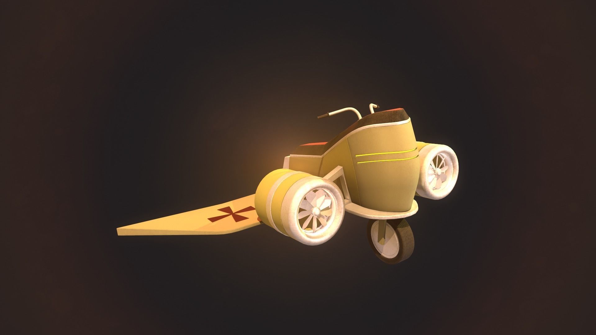 fantasy aero motorcycle Low-poly 3D model_17