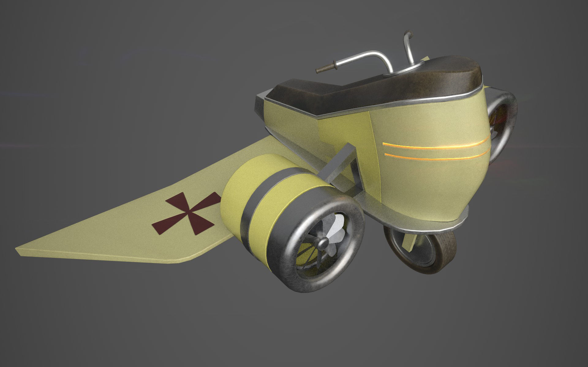 fantasy aero motorcycle Low-poly 3D model_4