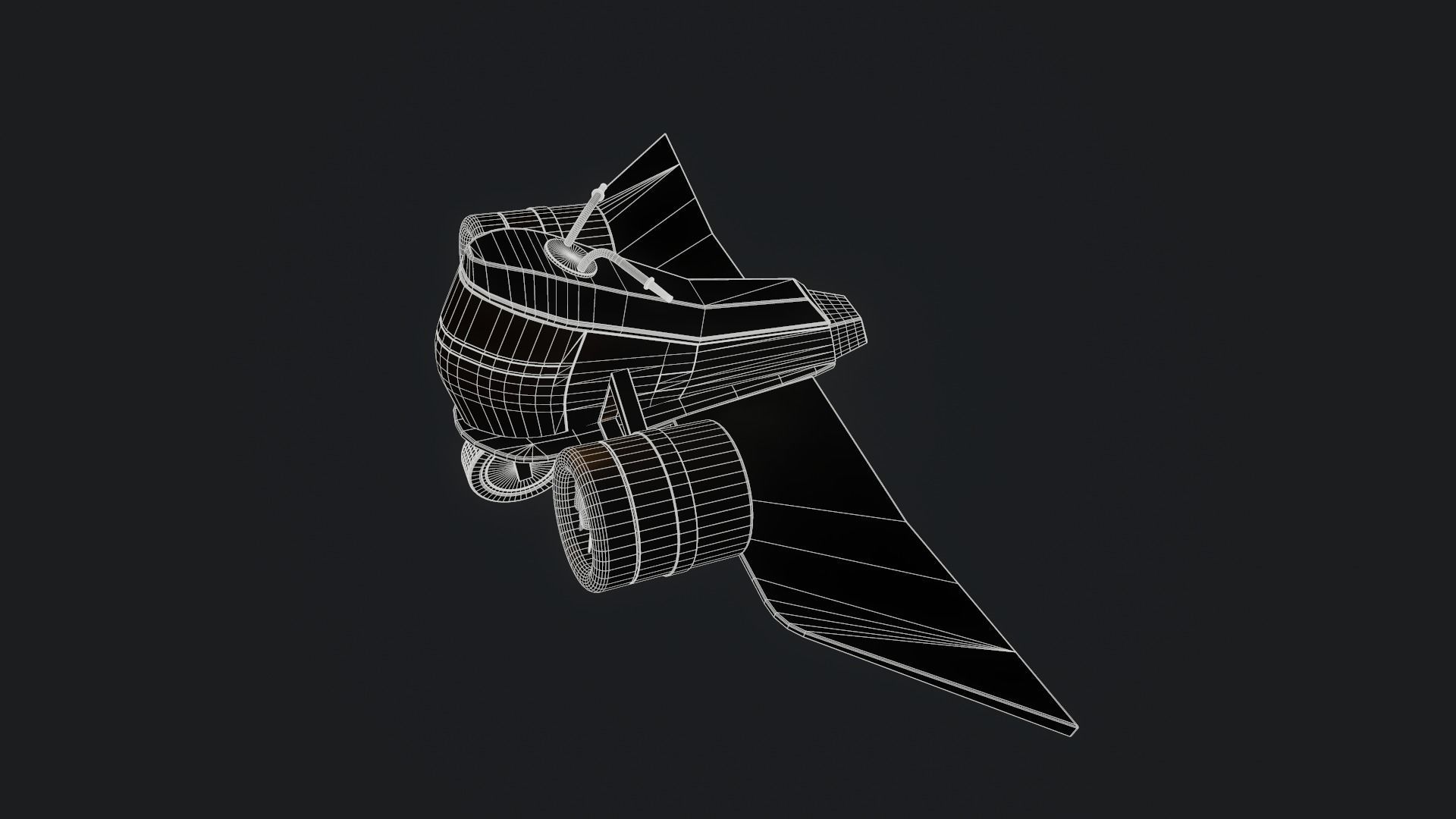 fantasy aero motorcycle Low-poly 3D model_20