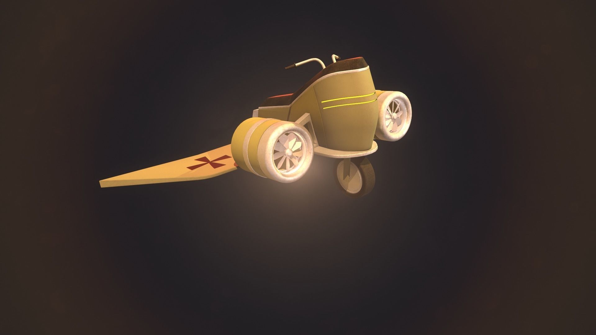 fantasy aero motorcycle Low-poly 3D model_18