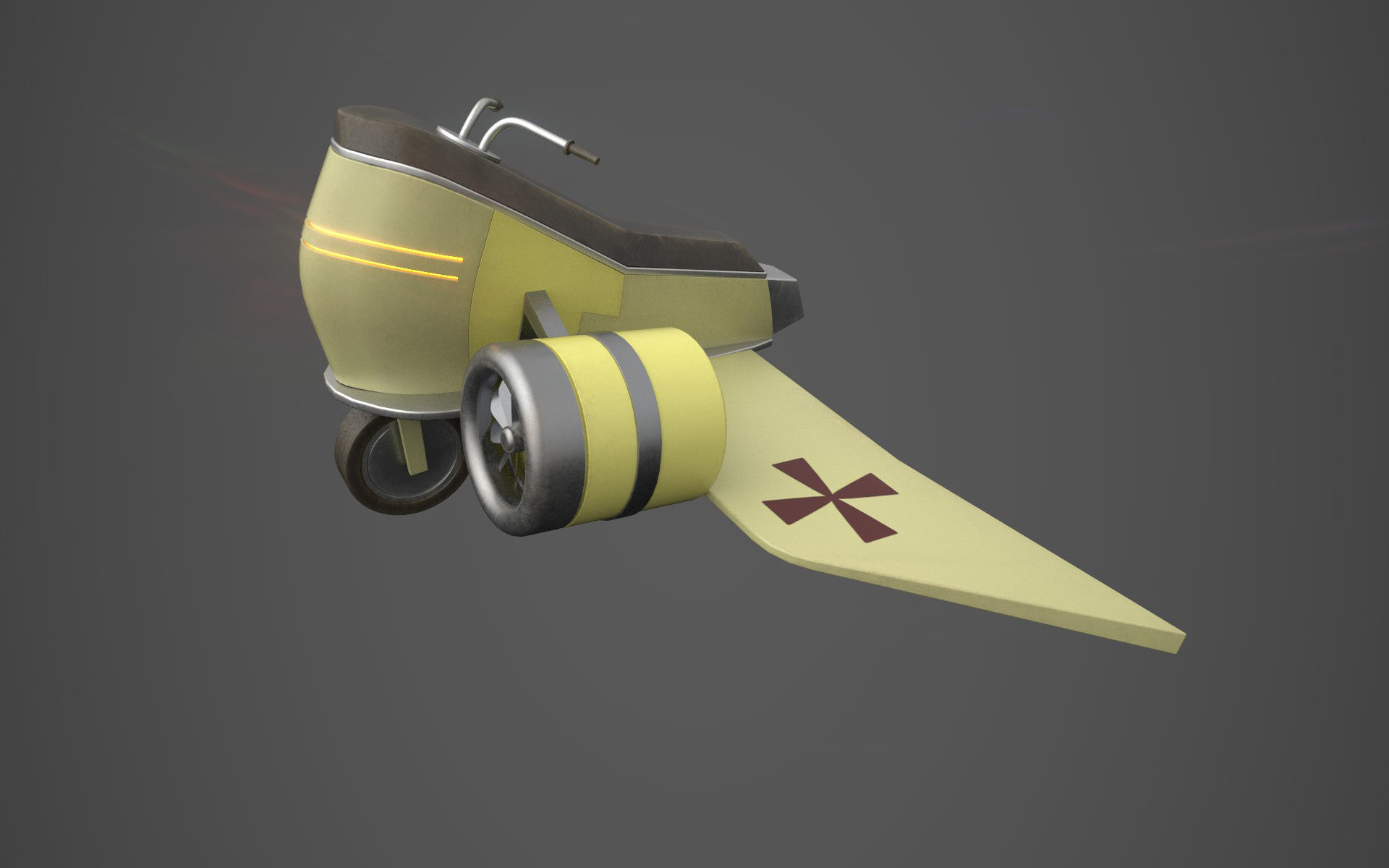 fantasy aero motorcycle Low-poly 3D model_7