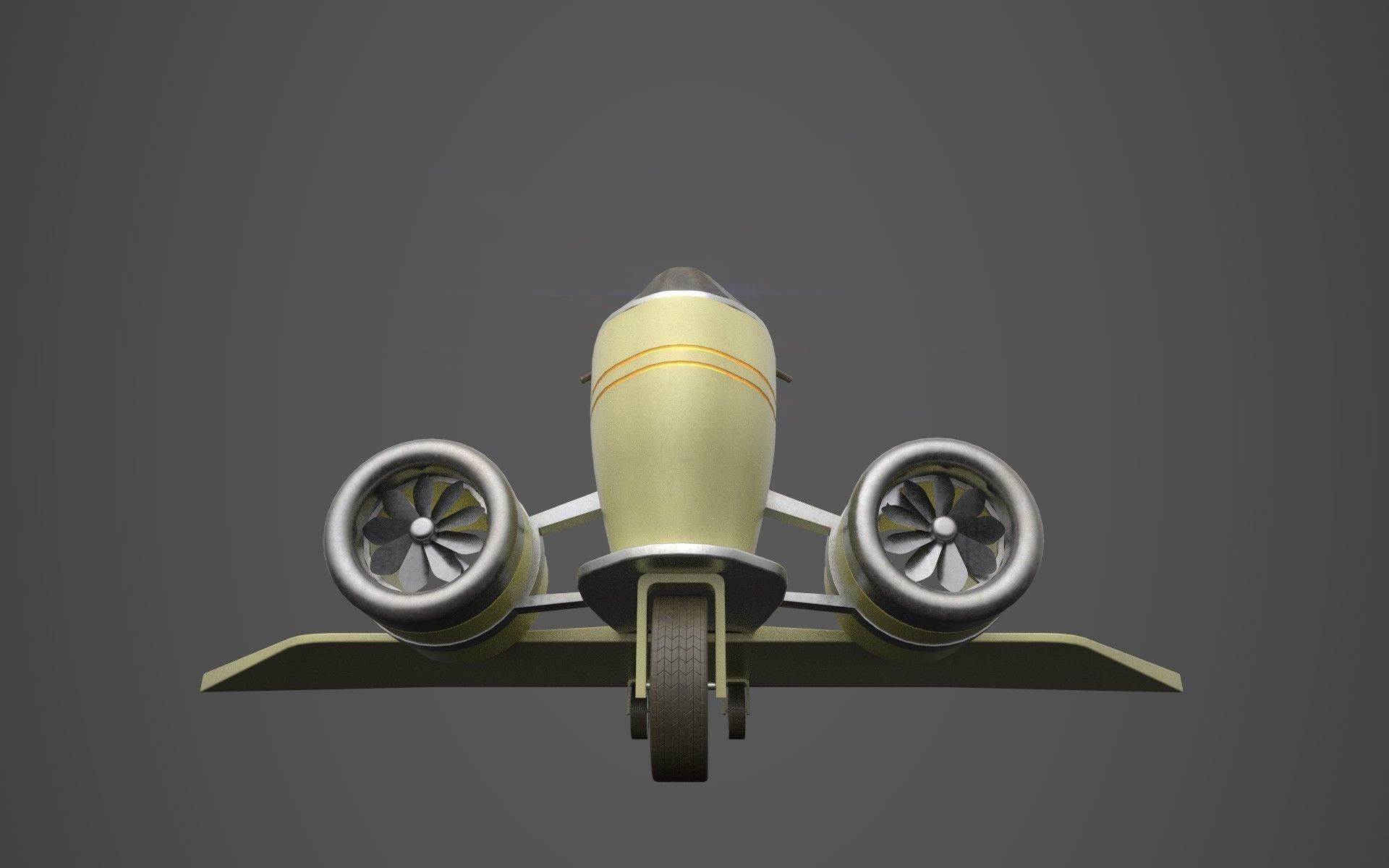 fantasy aero motorcycle Low-poly 3D model_10