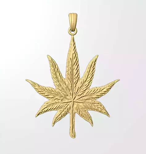 Pendant marijuana leaf 3D print model
