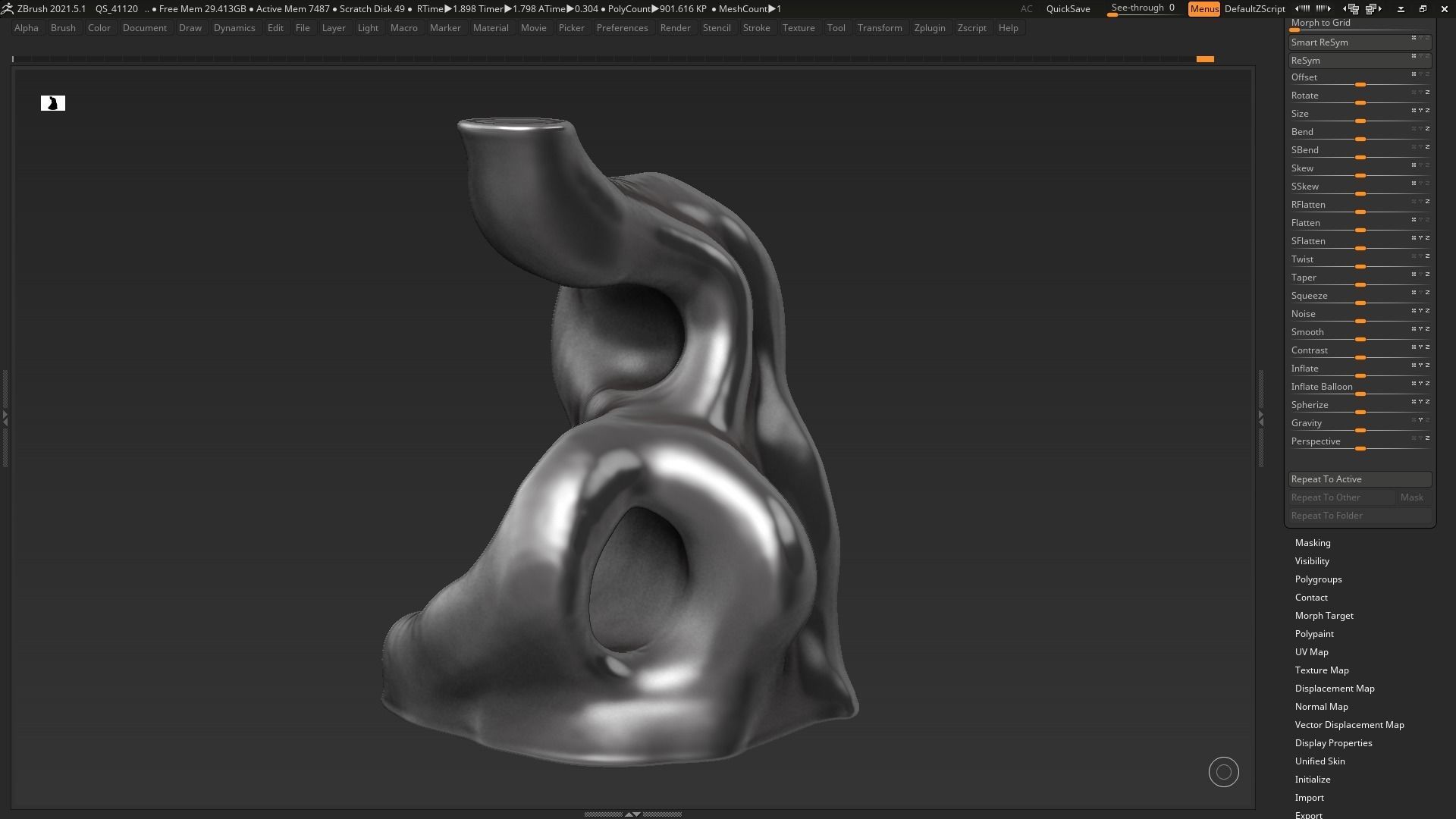 Modern Abstract Decorative sculpture 3d print model 38 3D print model_3