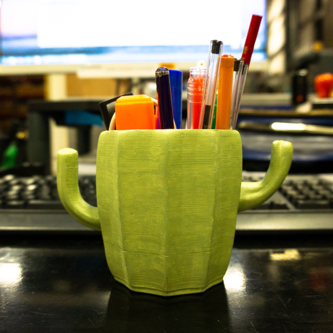 Cactus Pot Pen Holder 3D print model_2