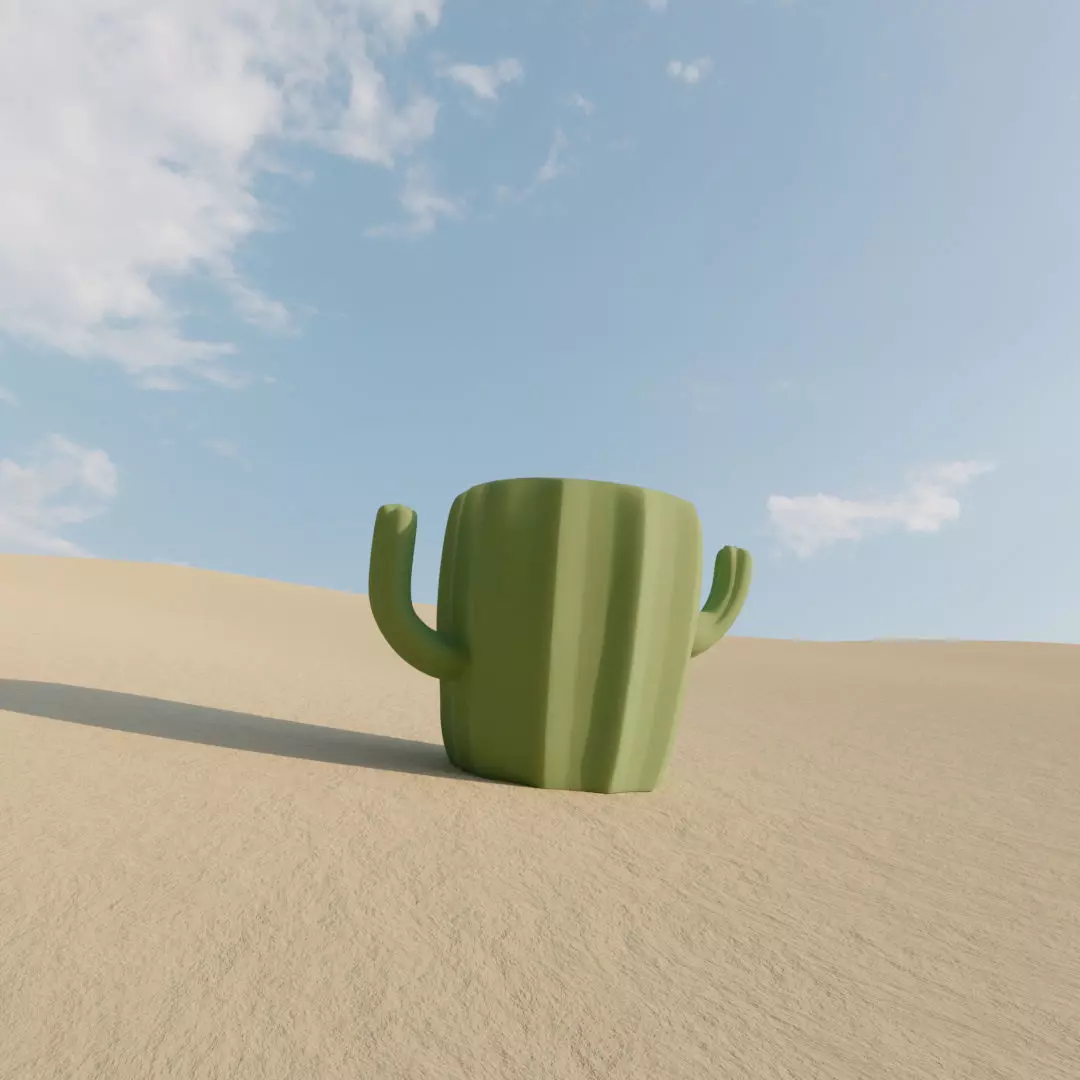 Cactus Pot Pen Holder 3D print model_0