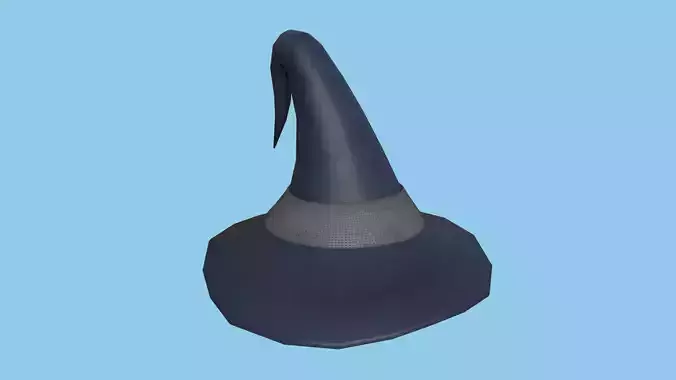 Dark Blue Wizard Hat - Character Design Fashion Low-poly 3D model