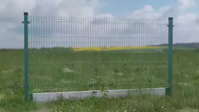 Fence Panel 3d fi-5 h1230 Low poly with LOD version