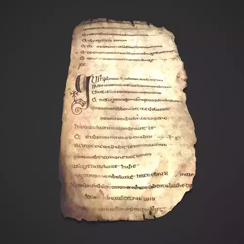 Page of The Psalter of St Columbia  Low-poly 3D model