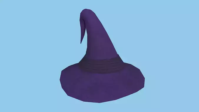 Purple Wizard Hat - Character Design Fashion Low-poly 3D model