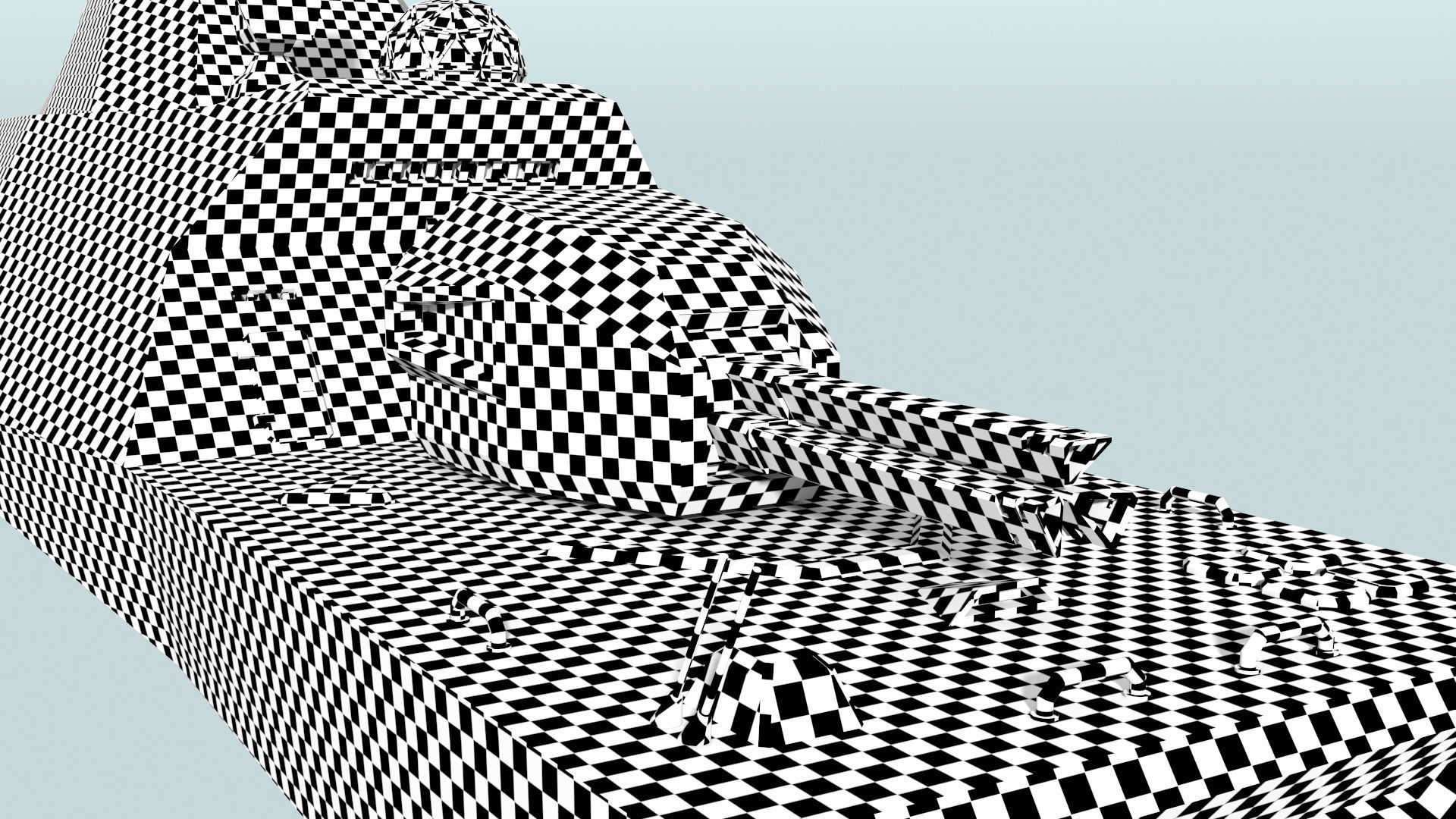 Futuristic Military Stealth Ship Low-poly 3D model_27