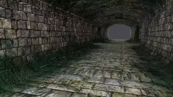 catacomb tunnel Low-poly 3D model