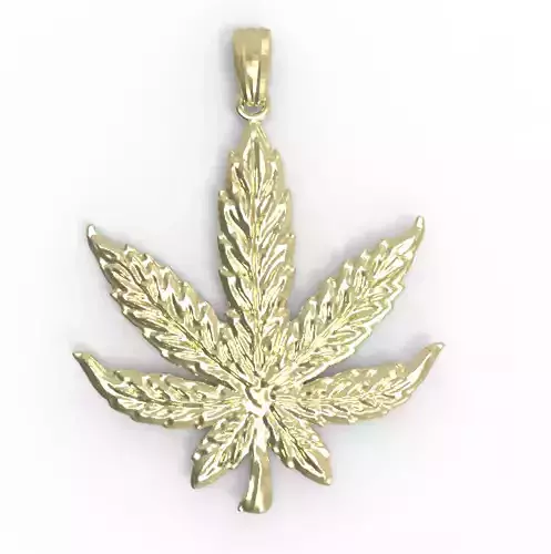 Cannabis Leaf Keychain 3D print model