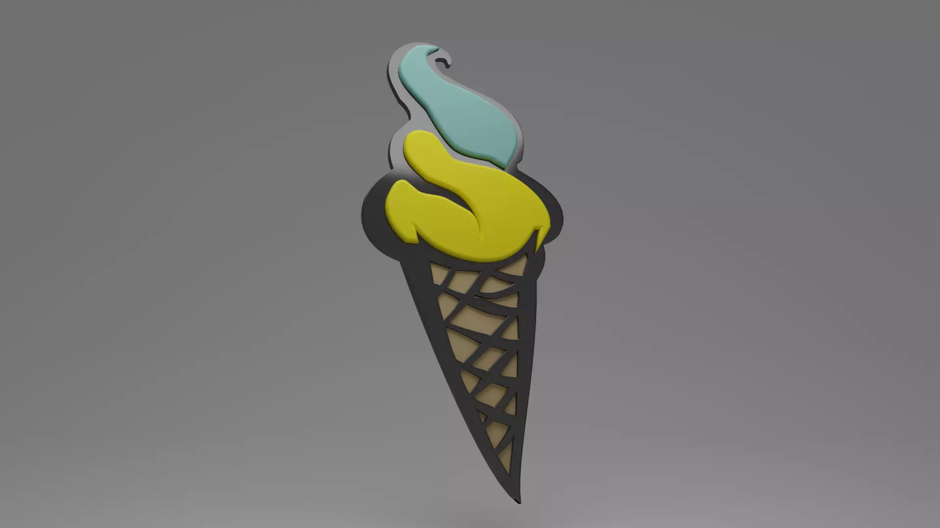 Ice Cream 3D Logo Free low-poly 3D model