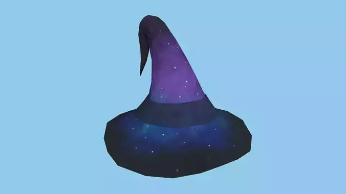 Galaxy Wizard Hat - Character Design Fashion Low-poly 3D model