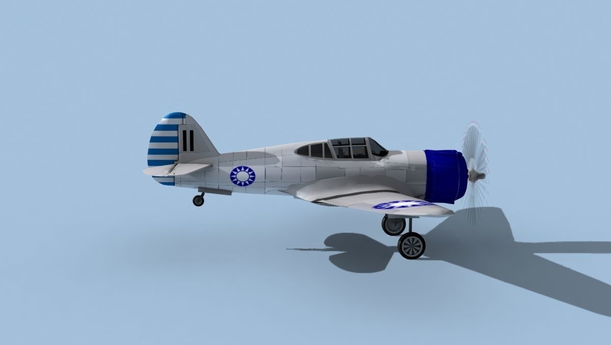 Curtiss H-75C Mohawk V13 China 3D model_4