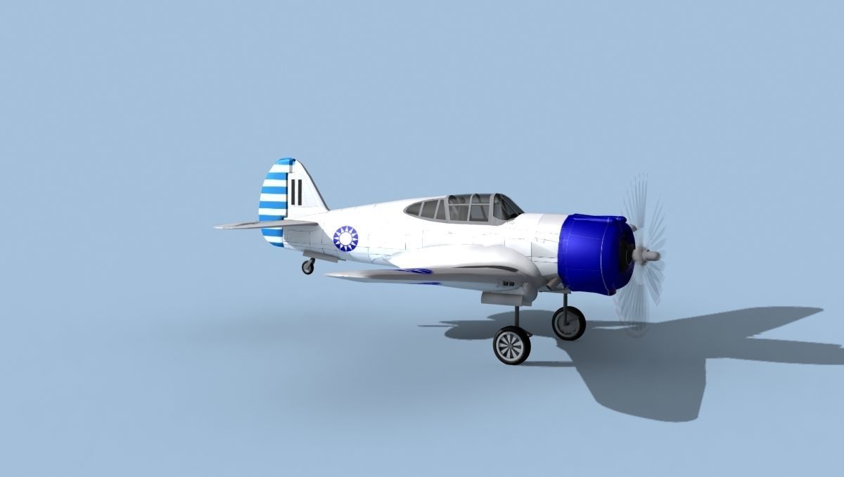 Curtiss H-75C Mohawk V13 China 3D model_3