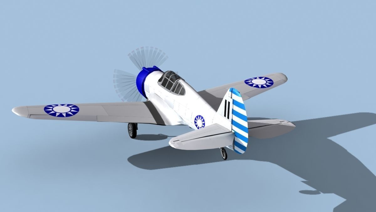 Curtiss H-75C Mohawk V13 China 3D model_7