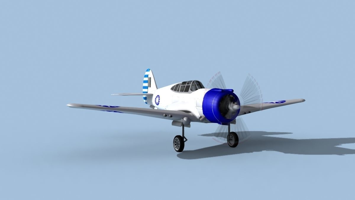 Curtiss H-75C Mohawk V13 China 3D model_2