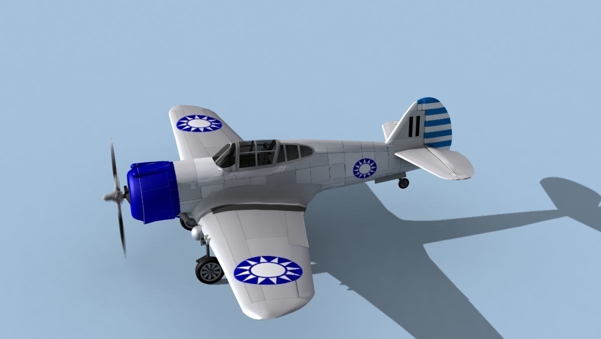 Curtiss H-75C Mohawk V13 China 3D model_9