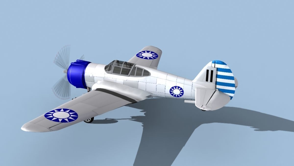 Curtiss H-75C Mohawk V13 China 3D model_8