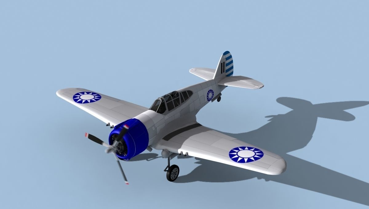 Curtiss H-75C Mohawk V13 China 3D model_10