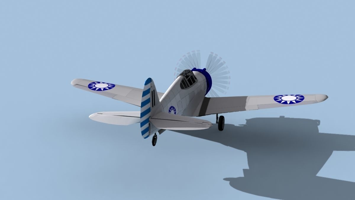 Curtiss H-75C Mohawk V13 China 3D model_6
