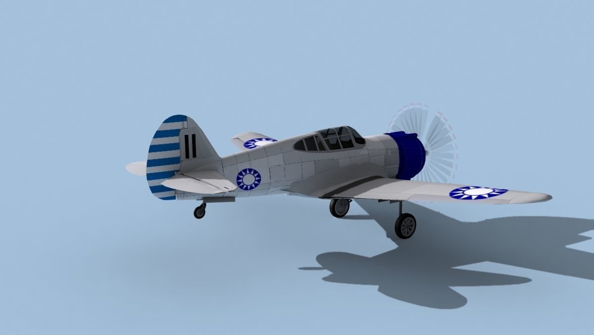 Curtiss H-75C Mohawk V13 China 3D model_5