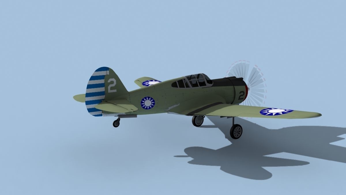Curtiss H-75C Mohawk V14 China 3D model_5