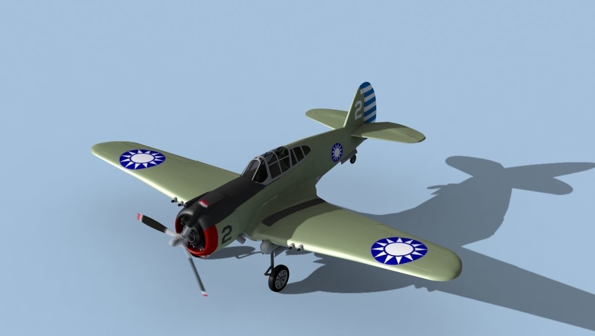 Curtiss H-75C Mohawk V14 China 3D model_10