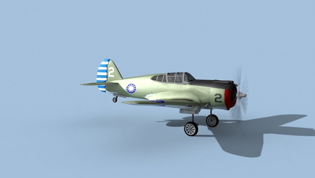 Curtiss H-75C Mohawk V14 China 3D model_3