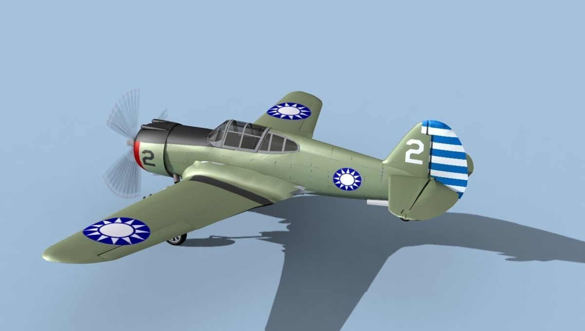 Curtiss H-75C Mohawk V14 China 3D model_8