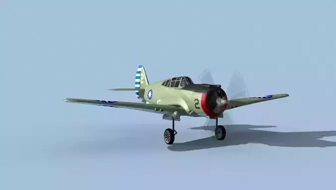 Curtiss H-75C Mohawk V14 China 3D model