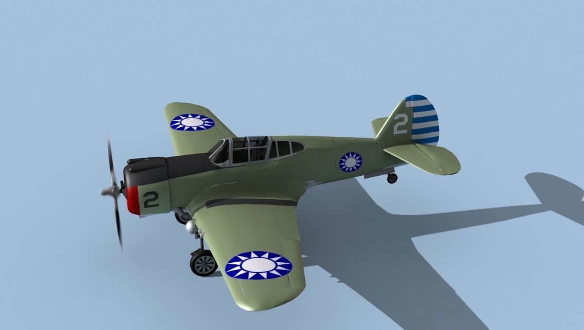 Curtiss H-75C Mohawk V14 China 3D model_9