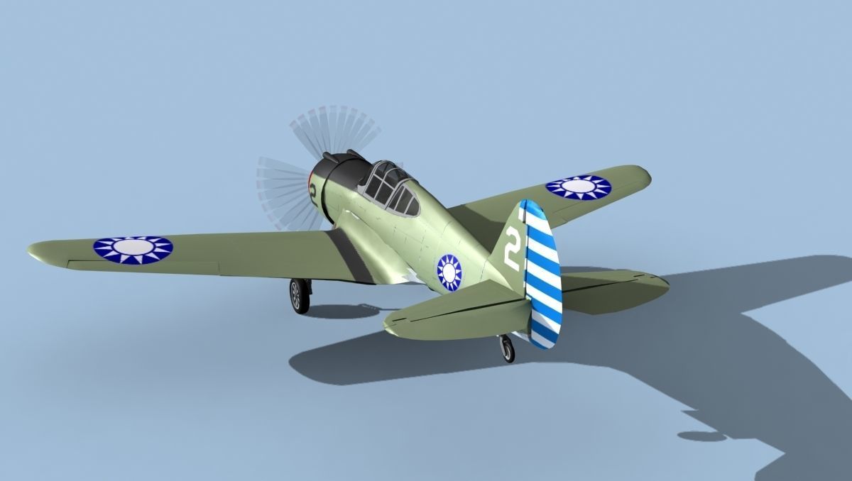 Curtiss H-75C Mohawk V14 China 3D model_7